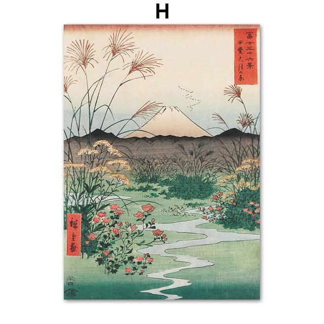 Nordic Japan Ukiyo Sumo Geisha Fuji Edo Period Wall Art, Canvas Painting, Posters and Prints, Pictures for Living Room Decor