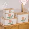 With Lid Tulip Hand-held Storage Box Exquisite Storage Case Wardrobe Box  Clothing