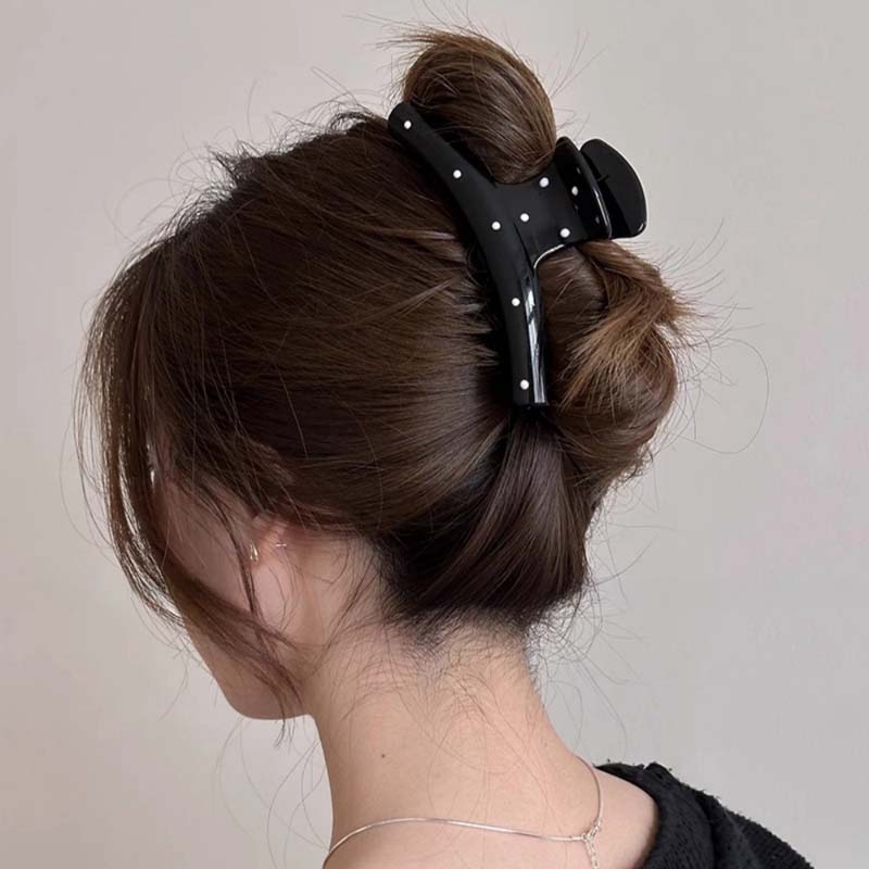 Korean Black White Wave Point Hair Claw for Women Girl Elegant Acetate Large Crab Hair Clip Hairpin Shark Clip Hair Accessories