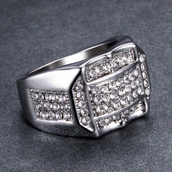 Pánský evropský a americký módní diamantový prsten - Styl velké značky