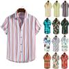 New 2025 Spring and Summer Men's Beach Shirt Hawaiian Short-sleeved Flower Shirt Men's E-commerce Supply
