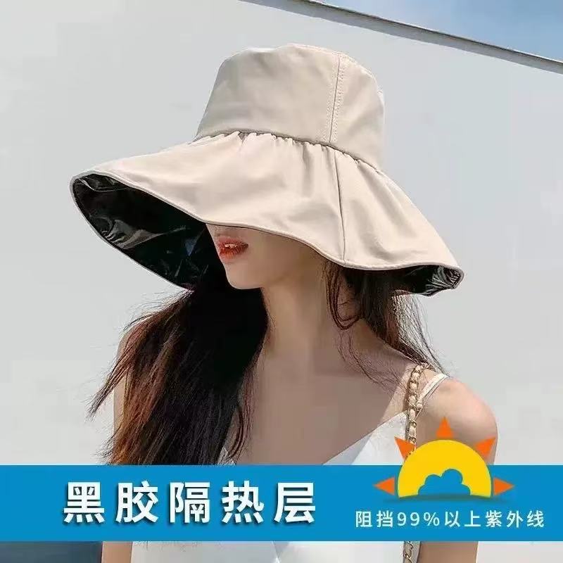 Dayan sun hat summer new peach skin velvet bucket hat women's outdoor travel sun hat seaside beach hat