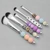 A52E Professional DIY Beaded Makeup Brushes Set Metal Handle Beadable Cosmetic Brush