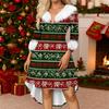 Women's Fashion Casual V-Neck Christmas Print Long Sleeve Dress