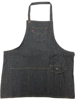 Unisex Adjustable Length Around Free Size [EDWIN] Apron, Neck, Denim, Black,