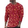Men's Casual Personality Fashion Christmas Print Round Neck Long Sleeve T-shirt