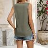 Women's Fashionable Plain Color, Round Neck, Button-Decorated Sleeveless Vest Top, Suitable For Both Inner And Outer Wear.