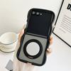 Applicable To Samsung ZFlip7 Rotating Mirror Holder Mobile Phone Case Skin Feeling Wave Zflip6/5 Folding PC Protective Case