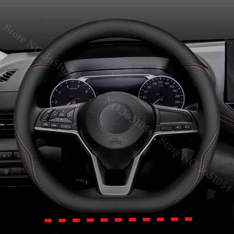 Breathable Napa Leather Car Steering Wheel Cover Non-Slip Car Handle Covers For Nissan Sylphy Qashqai Altima X-Trail Rogue