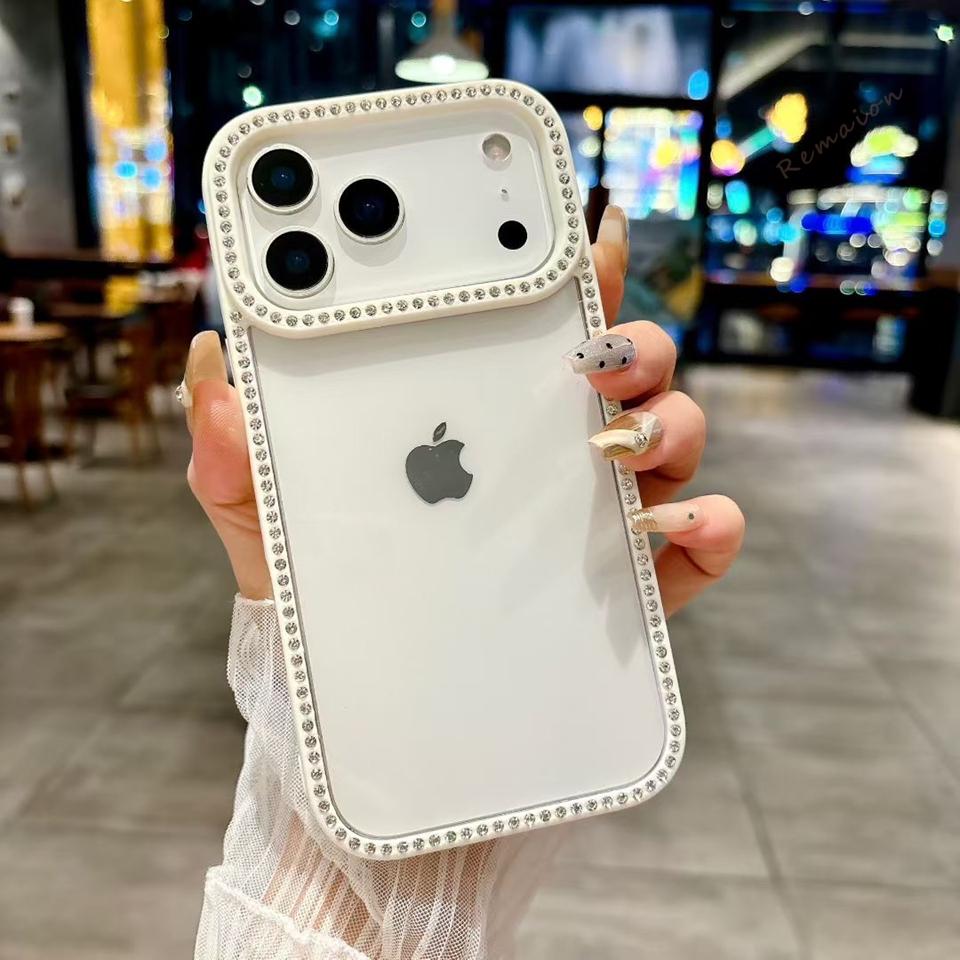 New Diamond Phone Case for iPhone 13 12 11 14 15 16 17 Pro Max Air 16 15 14 Plus Clear Bling Glitter Protector Shockproof Cover