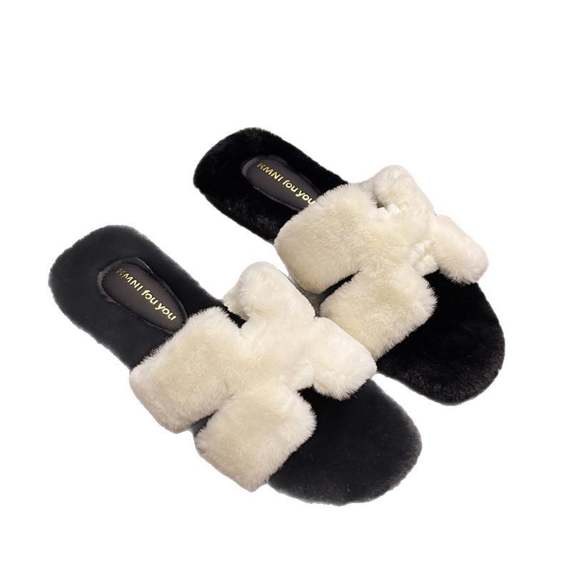 [Youshilai] Mao Mao Pantoffels Dames Herfst 2025 Nieuw Old Money Stijl Casual Platte Zool One-Word Buitenpantoffels