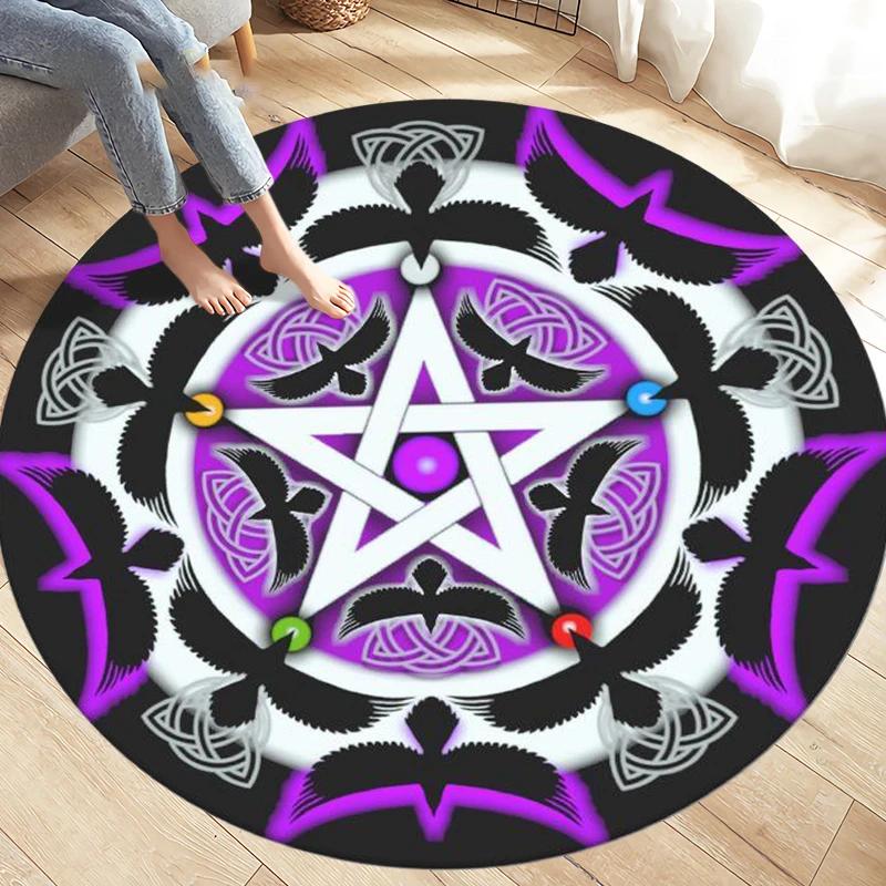 Fashion Magic Cartoon Puerto Round Rug Children's Room Magic Play Non-slip Washable Carpet for Children's Birthday Gift Carpet