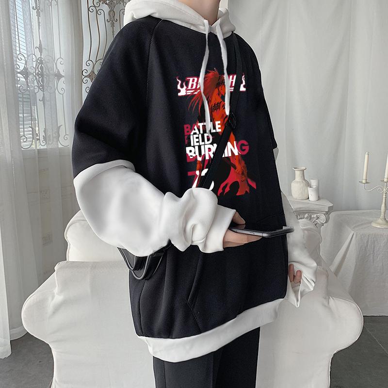 Anime Bleach Abarai Renji Hoodies Men Women Manga Cartoon Graphic Pullovers Long Sleeve Harajuku Unisex Sweatshirts