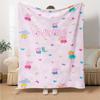 Custom Name Peppa Pig Theme Printed Blanket - Perfect for Couch, Bed, Travel & Outdoor Use | Machine Washable, Cozy & Durable.