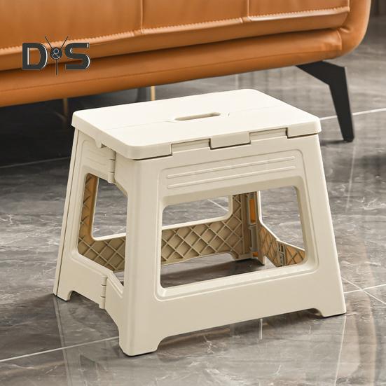 Skládací lavička Multifunkční podnožka pro batolata Seniory Přenosná plastová stolička s rukojetí Venkovní rybářská stolička