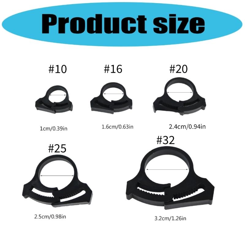 5 Pack Garden Water Pipe Clamps Adjustable Hose Clips Drip Irrigation Tubing Holders for Stable Watering Solution