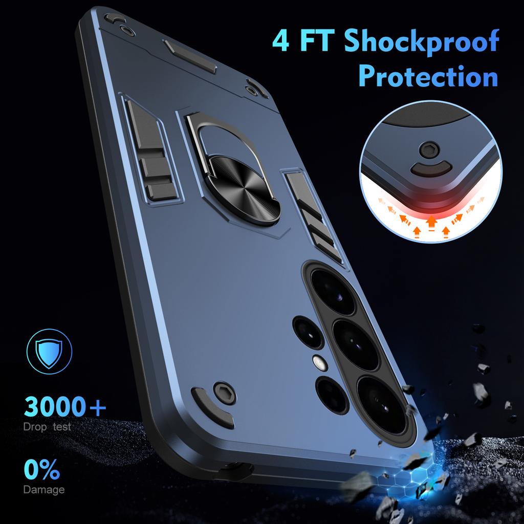 Magnetic Metal Ring Phone Case For Samsung S26 Ultra S25 Plus S24 S23 A36 A56 A17 A07 Silicone Lens Protector Shockproof Cover