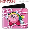 Kirby Short Trifold Wallet Cute Kawaii Anime Pink Mini Coin Purse for Women Girls Students 1pcs