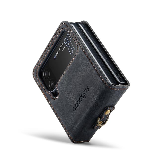 Antypoślizgowa skórzana składana obudowa Funda do Samsung Galaxy Z Flip4 Flip 4 5g Zflip4 Matowa, precyzyjna obudowa z wycięciem