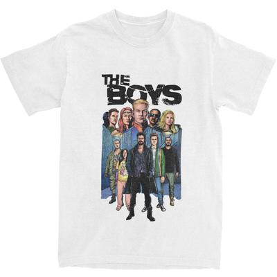 Herren The Boys TV-Show T-Shirts Polizei Poster Baumwollkleidung Sommer Lustiges Kurzarm-T-Shirt Rundhals Hip-Hop-Muster T-Shirt