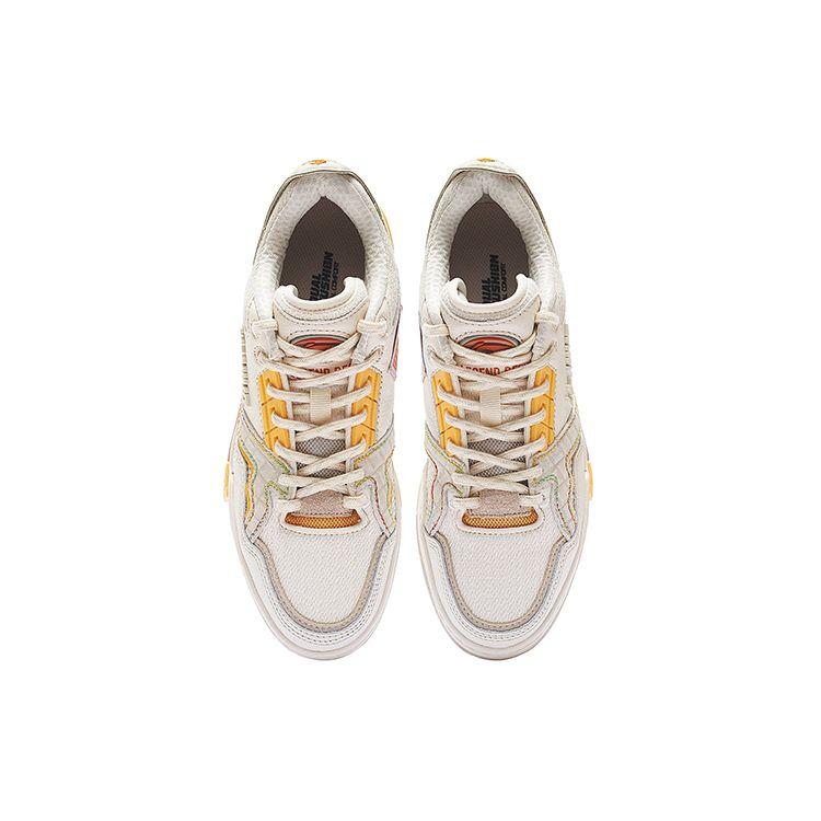 Li Ning 001 Btc Sp Fabric Leather Trendy Non-Slip Shock Absorbing Wear-Resistant Low-Top Skate Shoes Women sneaker Gray AZGS092-2