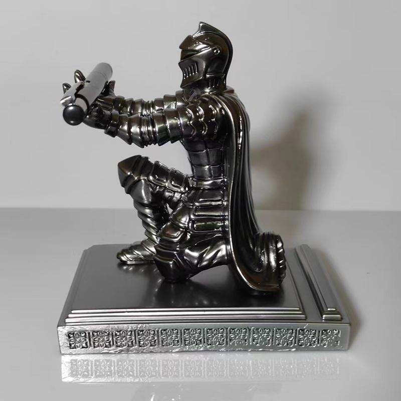 Executive Knight With Helmet, Bronze Statue, Home, Study, Office Decoration, Wearing Armor, Hero, Pen Holder, Ornaments, 1Pc