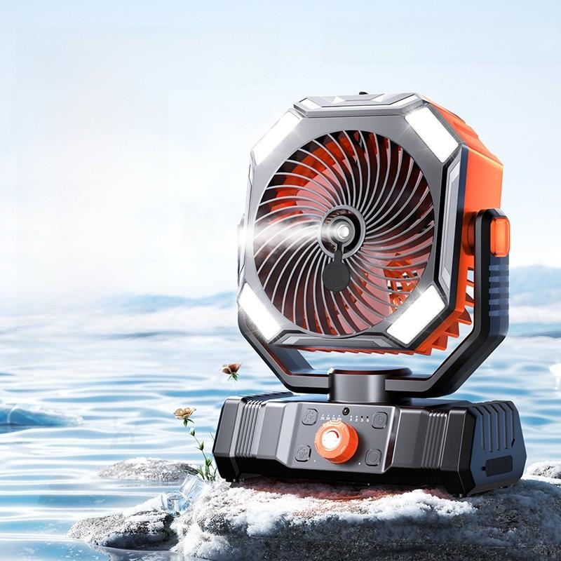 Camping Outdoor Usb Fan With Remote Control And Spray Cooling For Summer Use