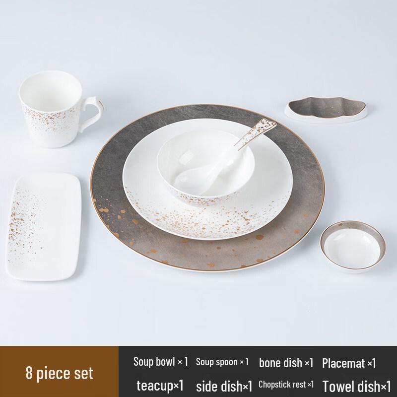 Elegant Bone China Dining Set with Teacups
