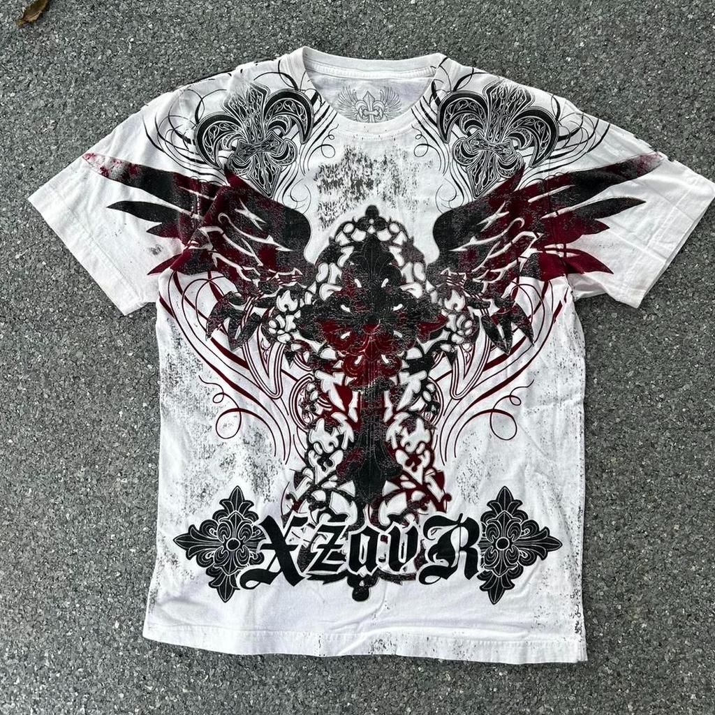 Fun Fashion Vintage Street Oversized Print Men and Women Tops Personalized Harajuku Clothing