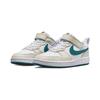 Nike Court Borough 2 Low Comfortable Low Top Kids' Skateboarding Shoes White Green Children Aged 3 7 Years Old BQ5451-017