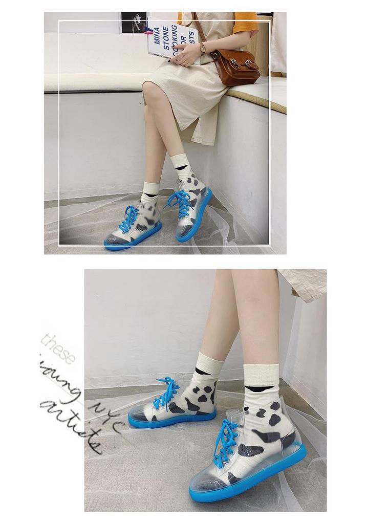 Women's Fashionable Non-Slip Jelly Rain Boots – Comfortable Outdoor Waterproof Shoes with Soft Soles