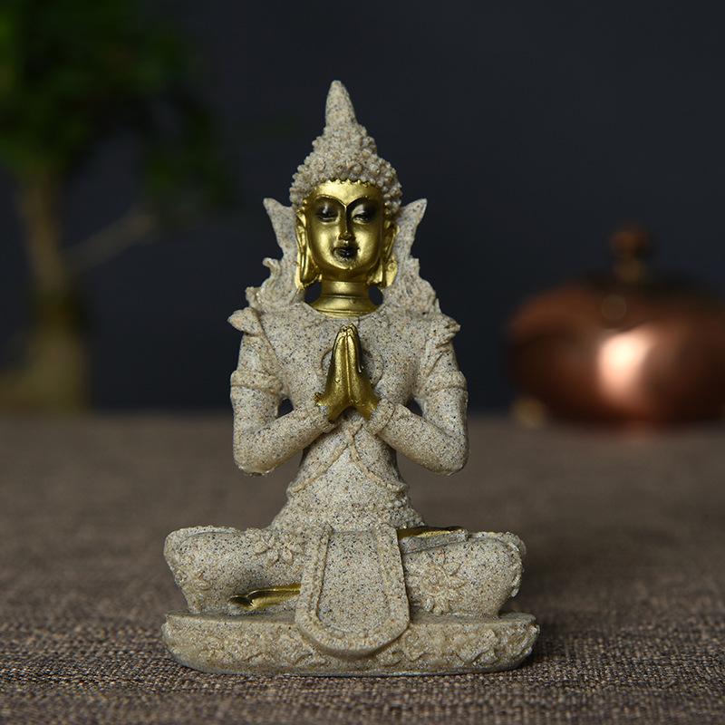 

Creative Zen Buddha Sandstone Resin Ornament for Home Decor Details