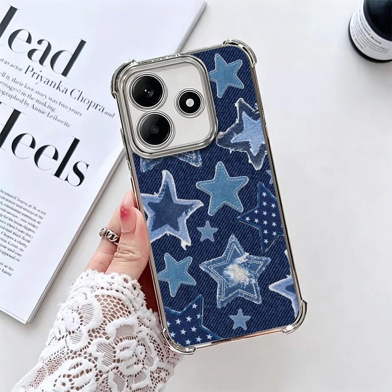 

Lucky Star Girl Fashion Soft Phone Case For Xiaomi Redmi Note 14 15 Pro Plus 13 12 11S 11T 5G 10 9S 9 Plating Anti-Fall Fundas Redmi Note 11 Pro 5G