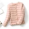 Down Jacket Women's Light and Thin Short Round Neck Long-sleeved Korean Version Large Size Slim V-neck Jacket