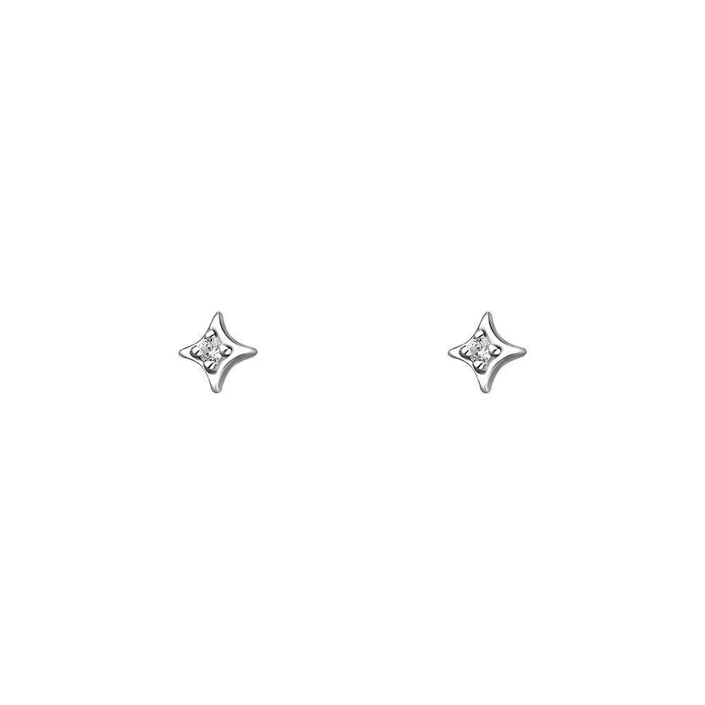 Fashion Crystal S925 Silver Jewelry Minimalist Women Cubic Zirconia Crystal Small Mini Star Stud Earrings Gold Gift 1&Star серебряный