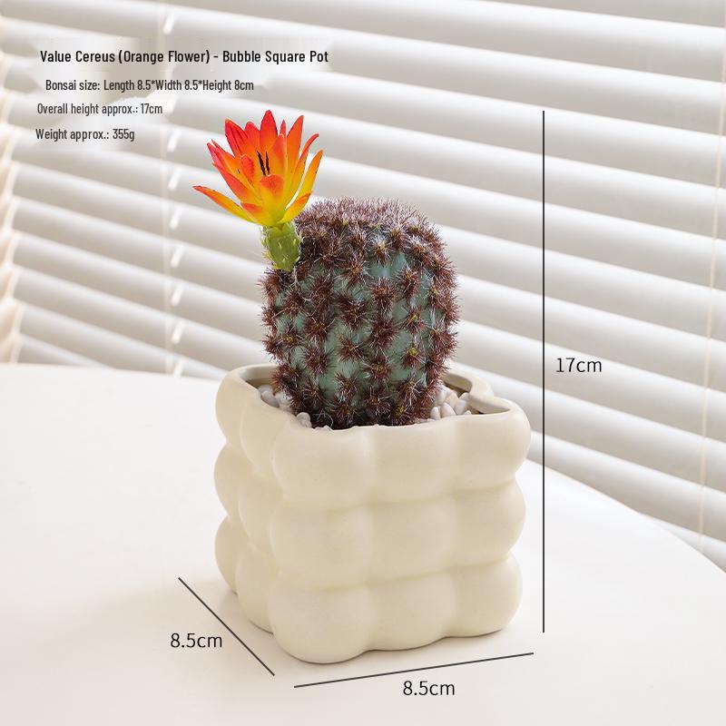 Small Indoor Potted Succulent - Artificial Green Plant Ornament for Home, Office, or Desktop Decor