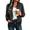 Women's Loose Fit Casual Zip-Up Jacket, Fashion Printed Short Coat for Fall and Winter