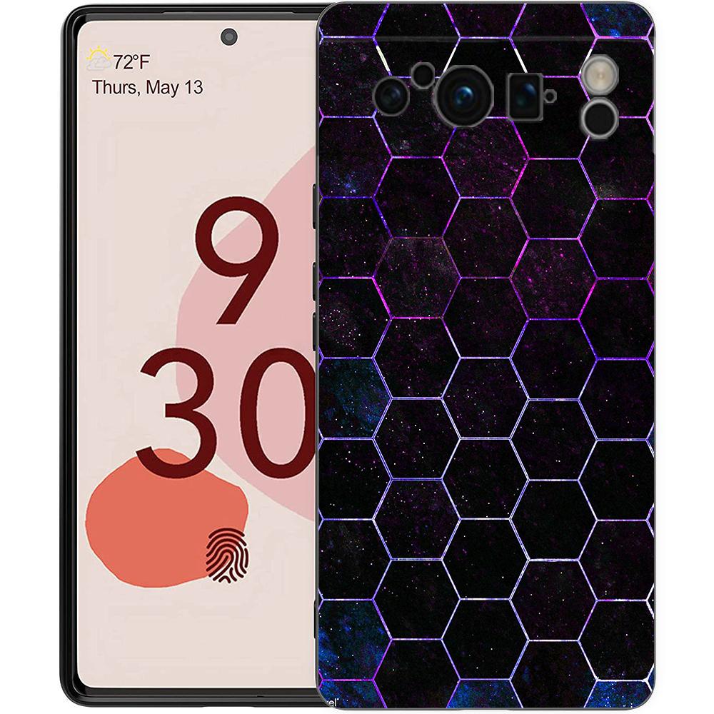 Luxury Phone Case For Google Pixel 10 9 8 9A 8A 7 7A 6 Pro XL 6A 5G Black Soft Back TPU Cover Honeycomb Pattern