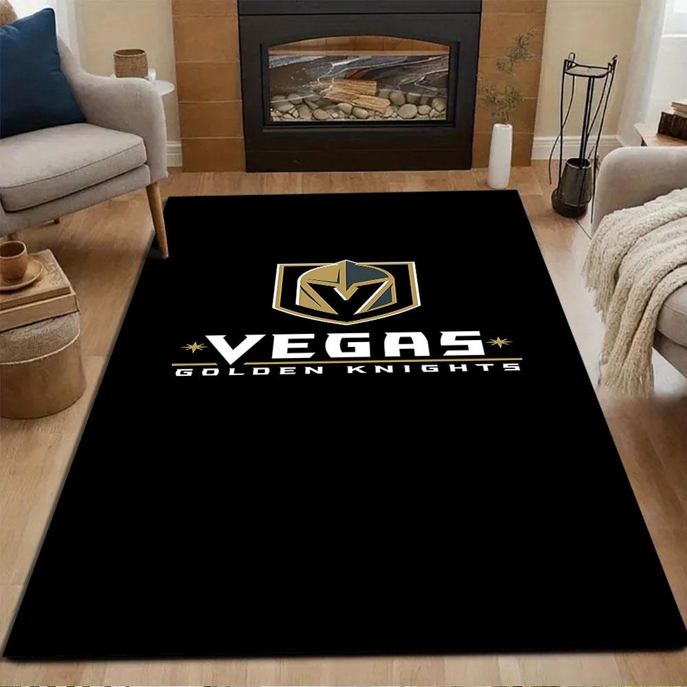 Vegas Golden Knights Logo Design Patterned carpet, non slip mat suitable for living room and bedroom sofas