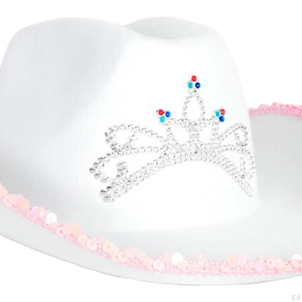 Cowboy Hat Cowgirl Hats Costume Accessories Photo Props Shiny Jazz Sun for Teens Women