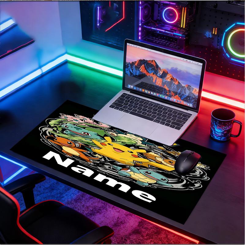 Custom Name Personalized Anime Pattern Mousepad, Laptop PC Desk Mat, Decorative Desk Mat for Home Keyboard Pad Gift