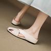Casual middle heel wedge slippers women's summer new bag head slippers cover one pedal size cool slippers round head
