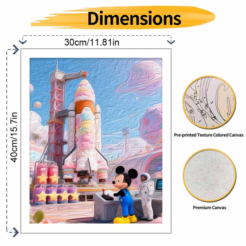 Disney Space Rocket Mouse Painting By Numbers Kit Hand Painting Home Decor