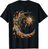 Mystical Sun and Moon with Woman Mystical Flowers Aesthetic 4 Unisex T-Shirt