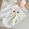 Women's Cute Bowknot Dot Tulle Socks - Mid-Calf, Korean Cartoon Bear, Japanese Color Dots
