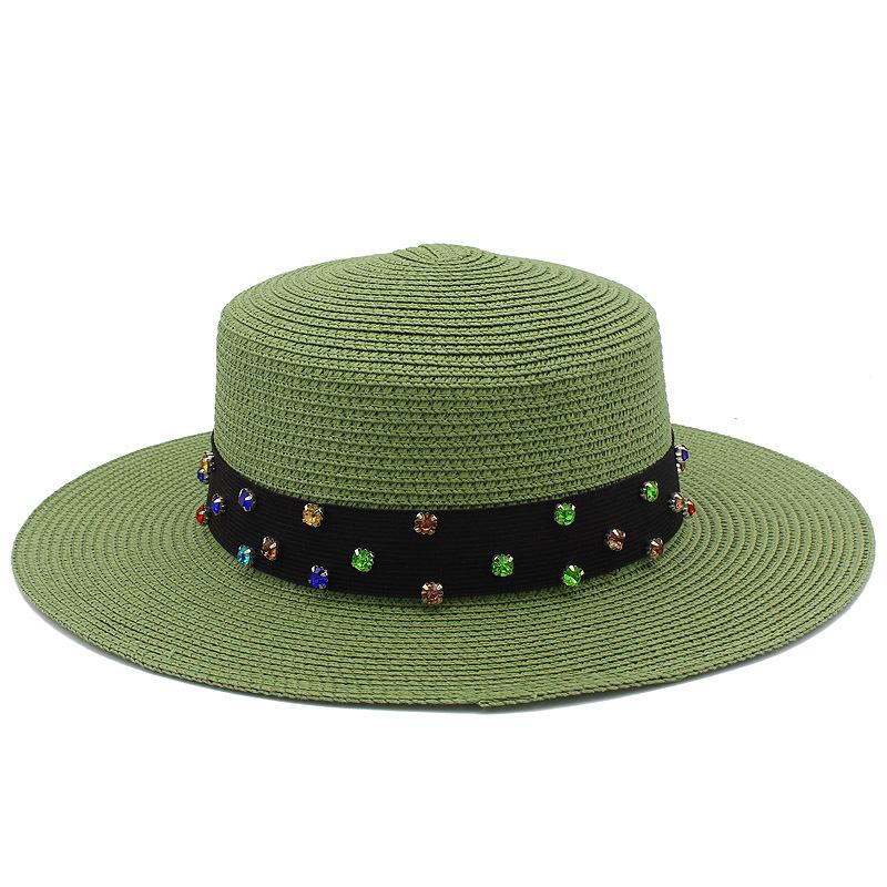 High-quality women's flat-top Panama straw hat summer explosion sunscreen top hat new hat stall