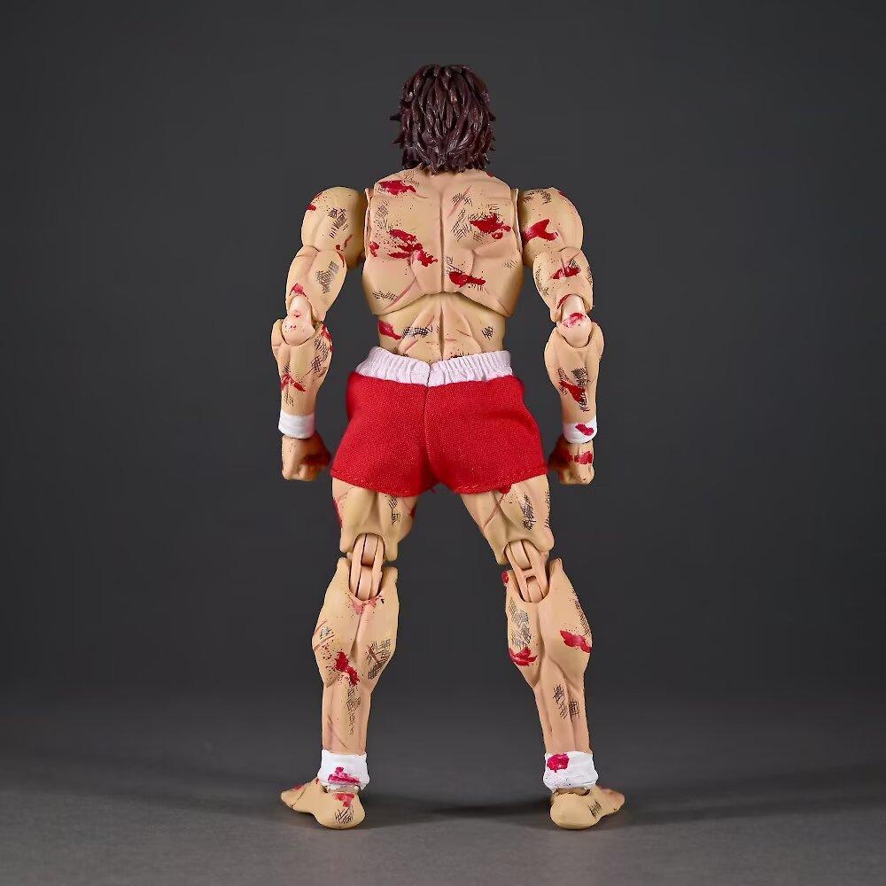 Baki Hanma Actionfigur mit Kampfschäden, beweglichen Gelenken, austauschbaren Köpfen und Händen, in Box, Anime-Modell, auf Lager, für Sammler