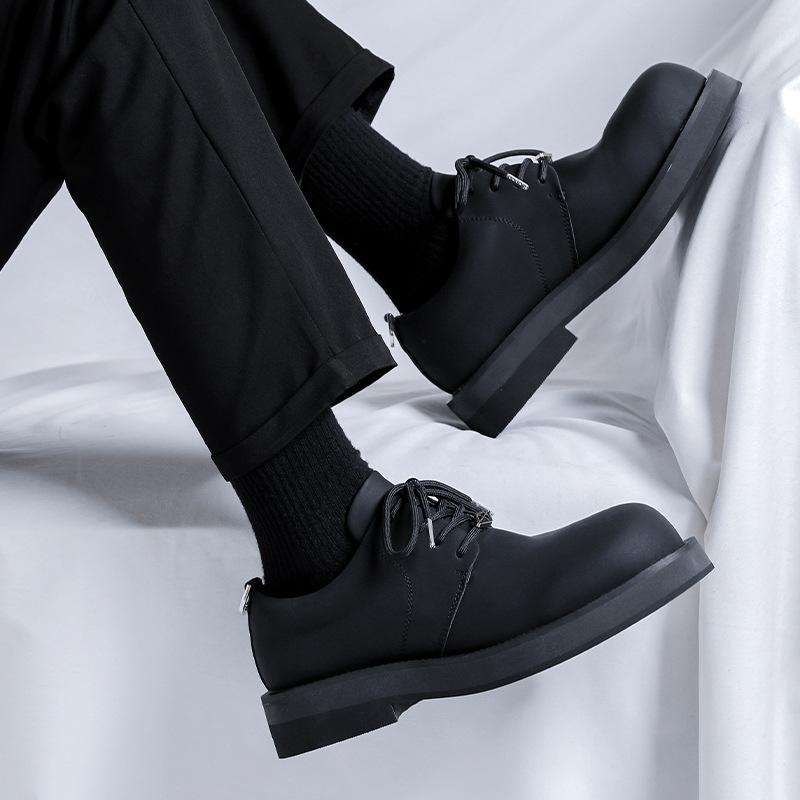 Leather shoes men's heightening British business casual shoes black commuter platform big head derby shoes 9791-R
