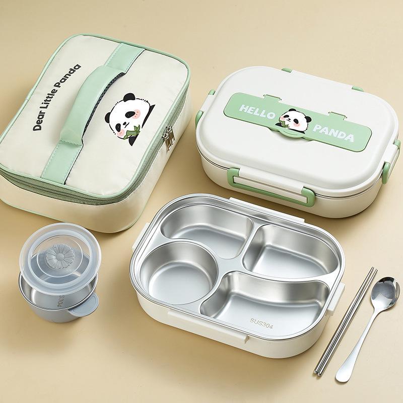 304 Edelstahl Tragbare Isolierte Lunchbox, Auslaufsicher & Mikrowellengeeignet für Schüler und Berufstätige
