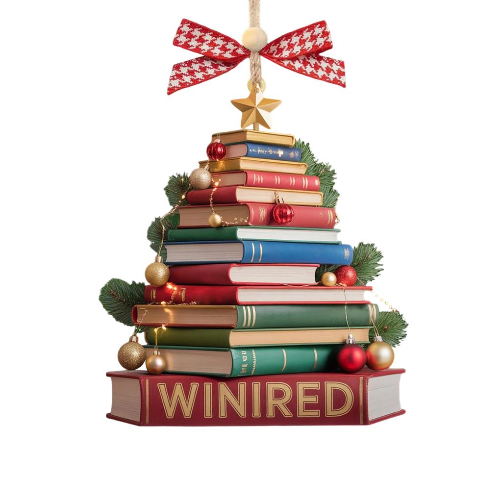 Christmas Book Tree Ornament ACRYLIC, Book Gift, Book Lover Gift, Book Ornament, Book Gift, Book Lover Gift, Librarian Gift